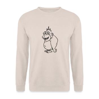 Gorilla drôle - Sweat-shirt Unisexe - sable - Devant - Alina (178cm) & Michal (187cm)