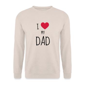 Dad - Daddy - Papa - Baby - Birth - Father - Vati - Unisex Sweatshirt - sand - Front - Alina (178cm) & Michal (187cm)
