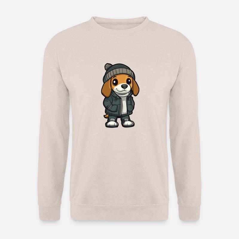 Beagle Hund Cartoon - Unisex Pullover - Sand
