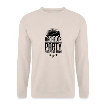 Bachelor Party Support Team - Unisex Pullover - Sand - Vorne - Alina (178cm) & Michal (187cm)