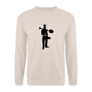 Bauarbeiter - Unisex Pullover - Sand - Vorne - Alina (178cm) & Michal (187cm)