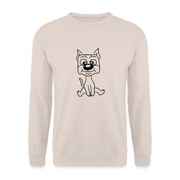 chien assis mignon petit chiot heureux animal de compagnie - Sweat-shirt Unisexe - sable - Devant - Alina (178cm) & Michal (187cm)
