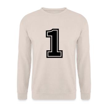 number_one - Unisex Pullover - Sand - Vorne - Alina (178cm) & Michal (187cm)