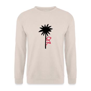Auf die Palme klettern - V2 - Unisex Pullover - Sand - Vorne - Alina (178cm) & Michal (187cm)