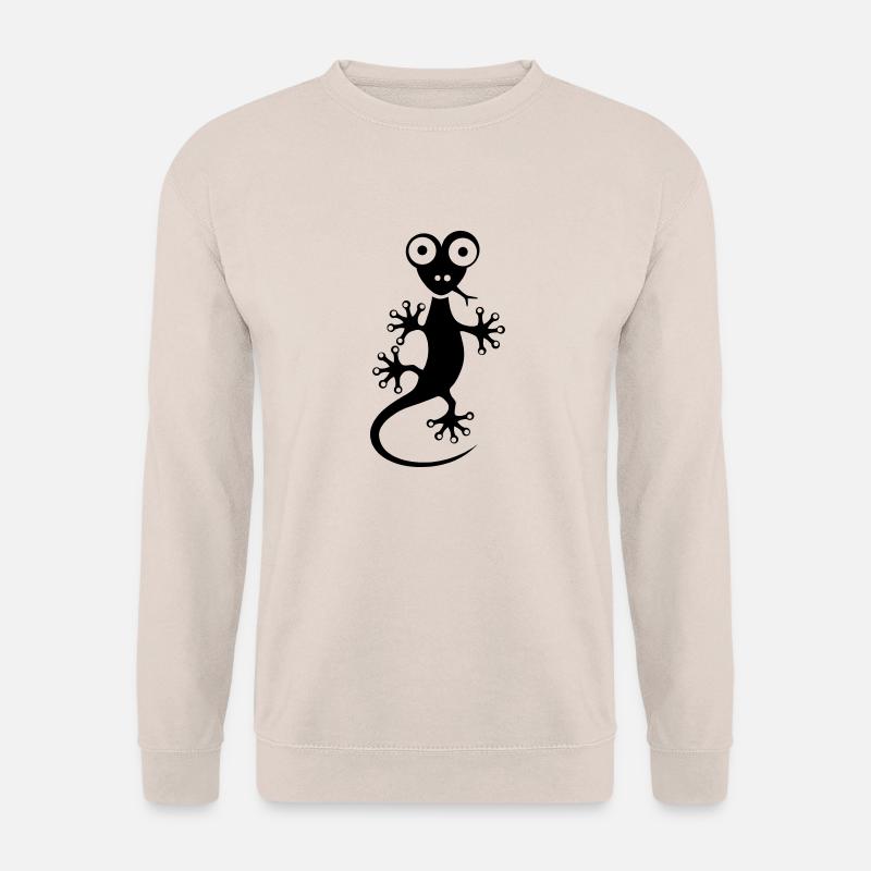 lustiger Gecko läuft über dein Shirt, Echse - Unisex Pullover - Sand