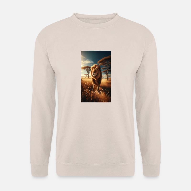 Löwe in der Savanne - Unisex Pullover - Sand