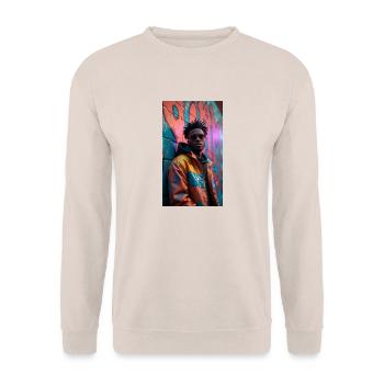 Der coole Amerikaner - Unisex Pullover - Sand - Vorne - Alina (178cm) & Michal (187cm)
