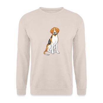 Sitting foxhound - Unisex Sweatshirt - sand - Front - Alina (178cm) & Michal (187cm)