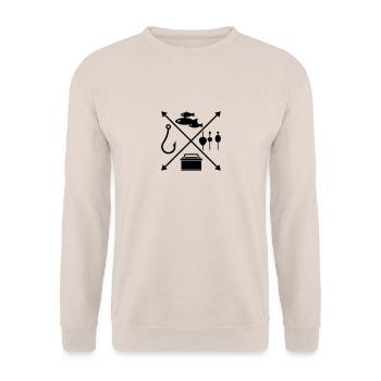 angeln - Unisex Pullover - Sand - Vorne - Alina (178cm) & Michal (187cm)