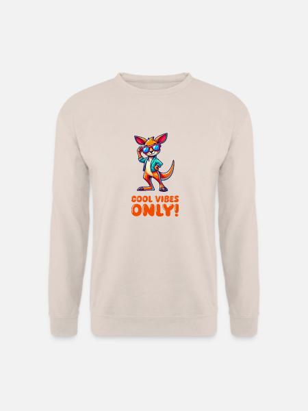 Kangaroo Comic Sunglasses - Unisex Sweatshirt - sand