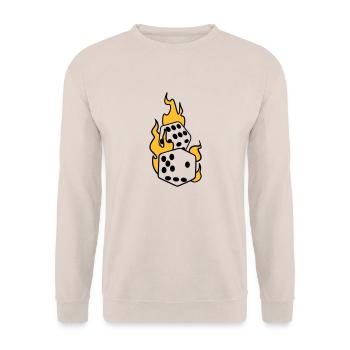 dices in flames - Unisex Sweatshirt - sand - Front - Alina (178cm) & Michal (187cm)