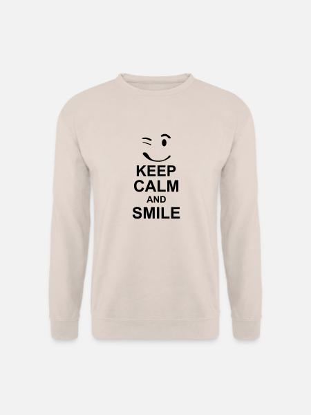 keep calm and smile kg10 - Unisex Pullover - Sand