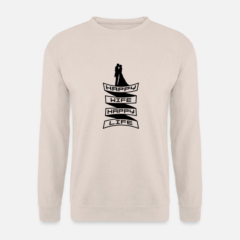 Happy Hochzeit Banner - Unisex Pullover - Sand