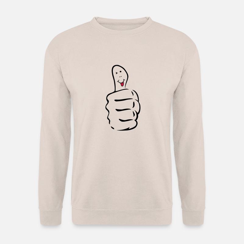 daumen_hoch_zunge_raus - Unisex Pullover - Sand