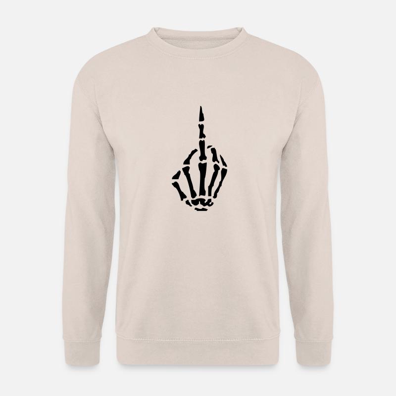 skelett_mittelfinger01 - Unisex Pullover - Sand