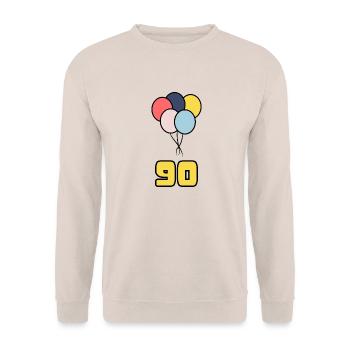 ALLES GUTE ZUM GEBURTSTAG. ALLES GUTE ZUM GEBURTSTAG. JAHRESTAG. - Unisex Pullover - Sand - Vorne - Alina (178cm) & Michal (187cm)