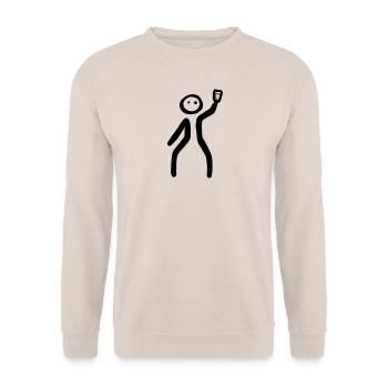 Celebration - Bonhomme Baton raises his glass - Unisex Sweatshirt - sand - Front - Alina (178cm) & Michal (187cm)