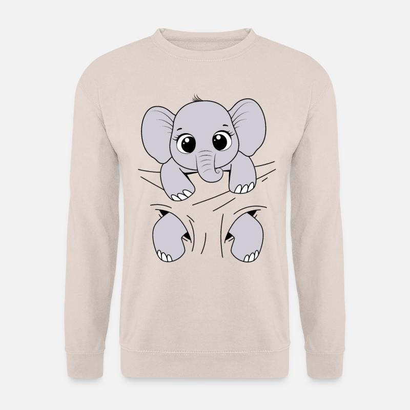 Baby Elefant Tier Elefantenbaby tragen Babyelefant - Unisex Pullover - Sand