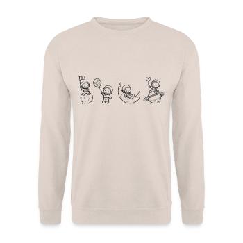 Astro Boys - Unisex Pullover - Sand - Vorne - Alina (178cm) & Michal (187cm)