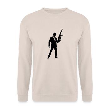 gangster_01 - Unisex Pullover - Sand - Vorne - Alina (178cm) & Michal (187cm)