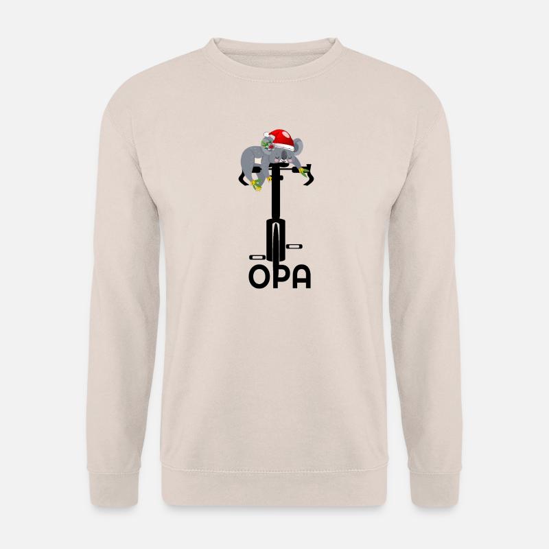 WEIHNACHTEN OPA FAHRRAD RADFAHRER - Unisex Pullover - Sand