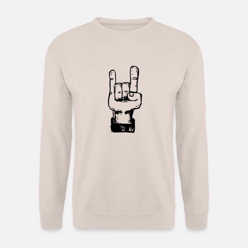 Rock and roll hand de - Unisex Pullover - Sand