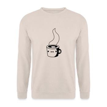 Cute coffee cup - Unisex Sweatshirt - sand - Front - Alina (178cm) & Michal (187cm)