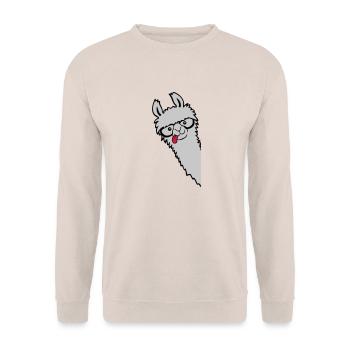 Nerd Horn Lunettes Lama - Sweat-shirt Unisexe - sable - Devant - Alina (178cm) & Michal (187cm)