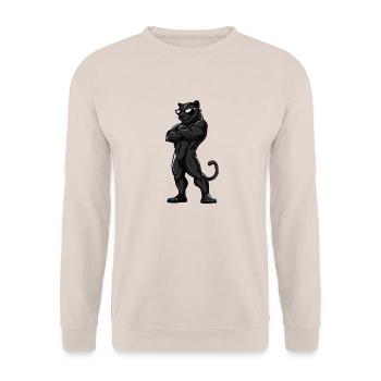 Panther Comic Cool - Unisex Sweatshirt - sand - Front - Alina (178cm) & Michal (187cm)