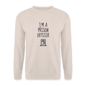Prison guard Gefängnis Wärter Gardien de Prison - Unisex Sweatshirt - sand - Front - Alina (178cm) & Michal (187cm)