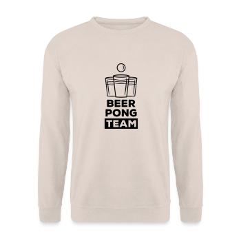 beer pong team - Unisex Pullover - Sand - Vorne - Alina (178cm) & Michal (187cm)
