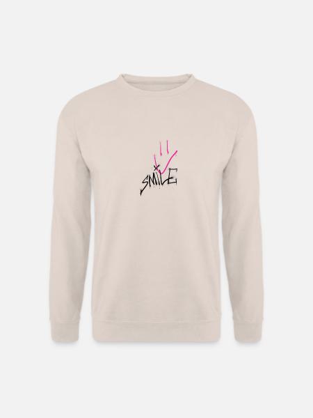 Smile black pink 001 - Unisex Pullover - Sand