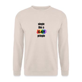 Single like a gay Pringle - Unisex Pullover - Sand - Vorne - Alina (178cm) & Michal (187cm)