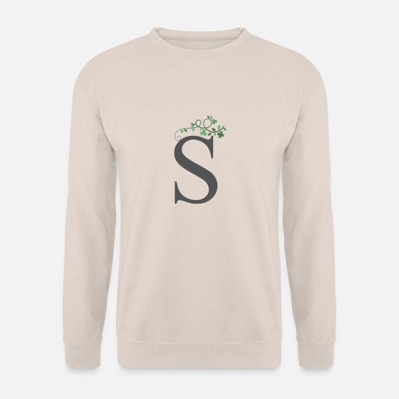 S mit Kleeblätter - Unisex Pullover - Sand