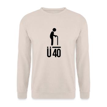 Ü40 - Unisex Pullover - Sand - Vorne - Alina (178cm) & Michal (187cm)