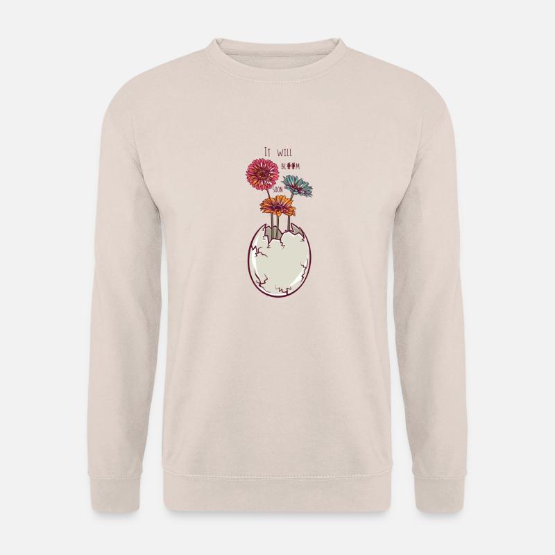 Blooming egg - eggshell - flowers - Unisex Sweatshirt - sand