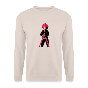 Un ingénieur sur un chantier de construction - Sweat-shirt Unisexe - sable - Devant - Alina (178cm) & Michal (187cm)