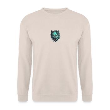 Wolf - Illustration - Unisex Pullover - Sand - Vorne - Alina (178cm) & Michal (187cm)