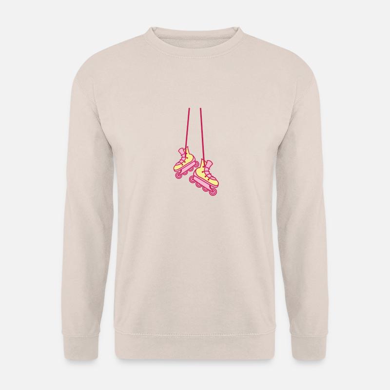 Hängende Rollerblades in Rosa süß RETRO - Unisex Pullover - Sand