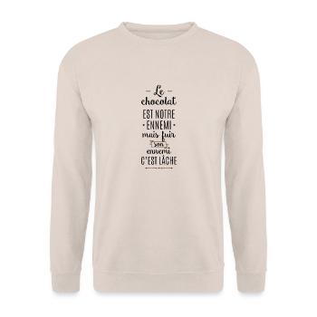 Le chocolat... - Sweat-shirt Unisexe - sable - Devant - Alina (178cm) & Michal (187cm)