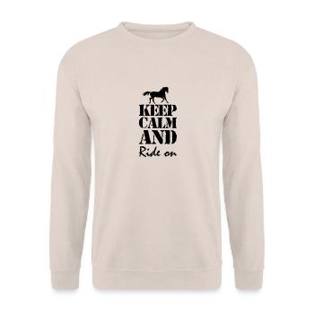 Pferde Sport Dressur Springreiten - Unisex Pullover - Sand - Vorne - Alina (178cm) & Michal (187cm)