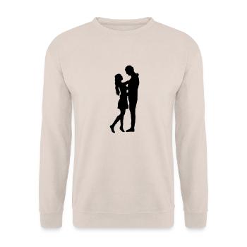 Liebe - Paar - Unisex Pullover - Sand - Vorne - Alina (178cm) & Michal (187cm)