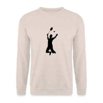 badminton silhouette - Unisex Pullover - Sand - Vorne - Alina (178cm) & Michal (187cm)