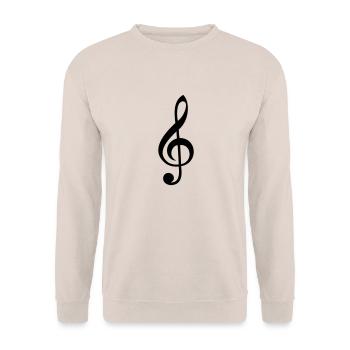 notenschluessel clef - Unisex Pullover - Sand - Vorne - Alina (178cm) & Michal (187cm)