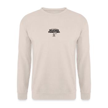 Landwirt – Wetterabhängig. - Unisex Pullover - Sand - Vorne - Alina (178cm) & Michal (187cm)