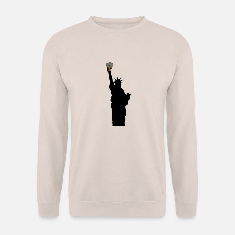 freiheitsstatue mit bierglas - Unisex Pullover - Sand