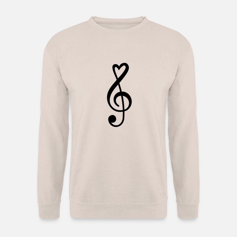 Notenschlüssel Herz Musik - Unisex Pullover - Sand