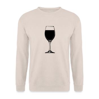 wein weinglas weinflasche design - Unisex Pullover - Sand - Vorne - Alina (178cm) & Michal (187cm)