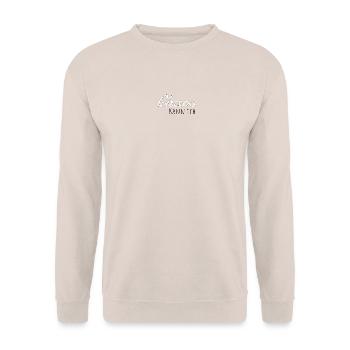 Chaos kann ich Shirt – Lustiger Spruch Design - Unisex Pullover - Sand - Vorne - Alina (178cm) & Michal (187cm)