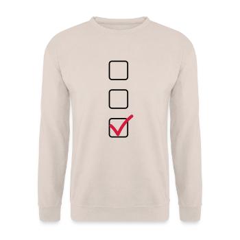 Checkliste - Unisex Pullover - Sand - Vorne - Alina (178cm) & Michal (187cm)